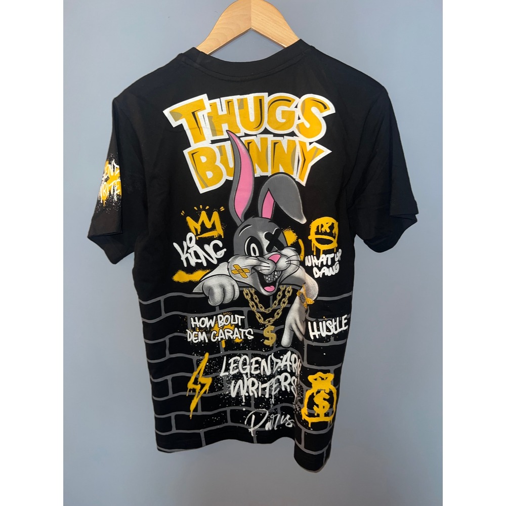 Trip City Thugs Bunny Black Graphic T-Shirt Streetwear Parody Mens Size M NEW